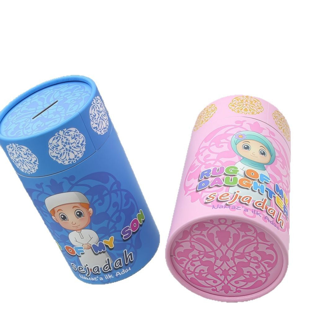 Little Muslim Starter Set: blue and pink kid-friendly sejadah cases for Salah