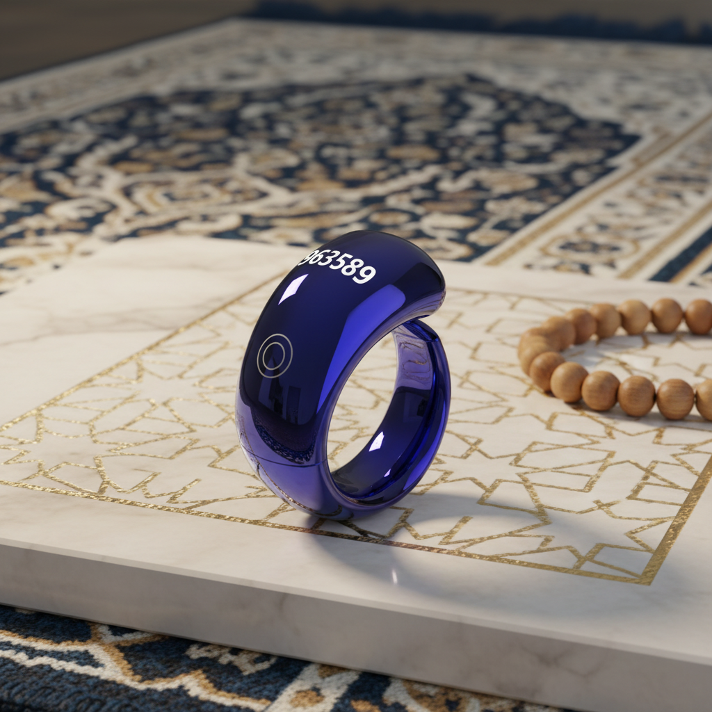 Smart Zikr Ring in elegant Islamic setting